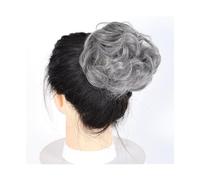 Pezzo per capelli chignon Capelli ricci disordinati Chignon Ciambella Pad for capelli Capelli elastici Parrucchino sintetico for donna Pezzi di capelli per le donne(Dimgray)