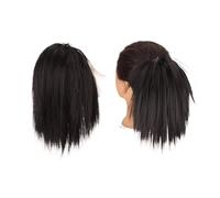 Pezzo per capelli chignon Chignon sintetico for capelli, chignon disordinato, for donne, extension for capelli lisci, coda di cavallo, elastici con elastico Pezzi di capelli per le donne(Black Brown)