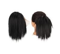 Pezzo per capelli chignon Chignon sintetico for capelli, chignon disordinato, for donne, extension for capelli lisci, coda di cavallo, elastici con elastico Pezzi di capelli per le donne(Natural Black