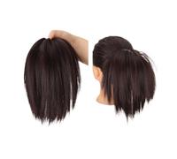 Pezzo per capelli chignon Chignon sintetico for capelli, chignon disordinato, for donne, extension for capelli lisci, coda di cavallo, elastici con elastico Pezzi di capelli per le donne(Dark Bown)