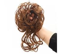 Pezzo per capelli chignon Panino for capelli umani ricci veri e disordinati con coda di frange Scrunchies Updo arruffati Pezzi for capelli Fascia elastica for capelli Estensione dei capelli coda di ca