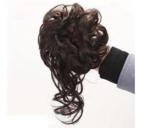 Pezzo per capelli chignon Panino for capelli umani ricci veri e disordinati con coda di frange Scrunchies Updo arruffati Pezzi for capelli Fascia elastica for capelli Estensione dei capelli coda di ca