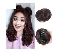 Pezzo per capelli chignon Pezzi di capelli sintetici for chignon spaziale 2 pezzi Mini clip for artiglio disordinato e orecchie di gatto Estensioni for chignon di capelli finti Accessori for parrucche