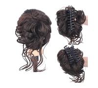 Pezzo per capelli disordinato per donna, 1PCS Estensione di elastici for chignon for capelli ricci disordinati, chignon sintetico ondulato riccio ciocca di capelli artiglio clip chignon for capelli ch
