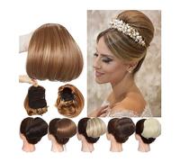 Pezzo per capelli disordinato per donna, Coda di cavallo con coulisse con chignon dritto for capelli sintetici, estensioni for crocchia for capelli lisci Clip for coda di cavallo corta da 6 pollici in