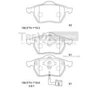 PF1014 Kit pastiglie freno, Freno a disco Trevi Automotive