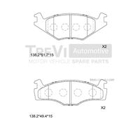 PF1018 Kit pastiglie freno, Freno a disco Trevi Automotive