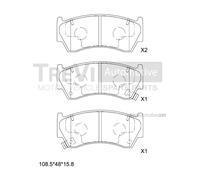 PF1024 Kit pastiglie freno, Freno a disco Trevi Automotive
