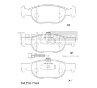 PF1042 Kit pastiglie freno, Freno a disco Trevi Automotive