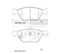 PF1054 Kit pastiglie freno, Freno a disco Trevi Automotive