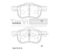 PF1078 Kit pastiglie freno, Freno a disco Trevi Automotive