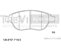 PF1125 Kit pastiglie freno, Freno a disco Trevi Automotive