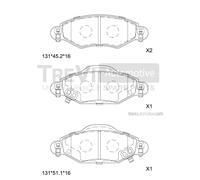 PF1143 TREVI AUTOMOTIVE Kit pastiglie freno, Freno a disco per TOYOTA
