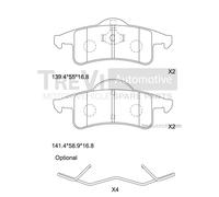 PF1147 Kit pastiglie freno, Freno a disco Trevi Automotive