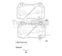 PF1166 Kit pastiglie freno, Freno a disco Trevi Automotive