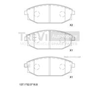 PF1221 Kit pastiglie freno, Freno a disco Trevi Automotive
