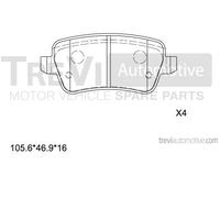 PF1265 Kit pastiglie freno, Freno a disco Trevi Automotive