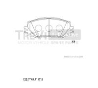 PF1274 Kit pastiglie freno, Freno a disco Trevi Automotive