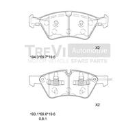 PF1275 Kit pastiglie freno, Freno a disco Trevi Automotive