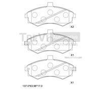 PF1281 Kit pastiglie freno, Freno a disco Trevi Automotive