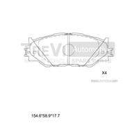 PF1317 TREVI AUTOMOTIVE Kit pastiglie freno, Freno a disco per LEXUS
