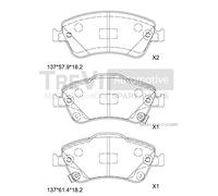 PF1368 Kit pastiglie freno, Freno a disco Trevi Automotive