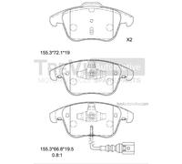 PF1375 Kit pastiglie freno, Freno a disco Trevi Automotive