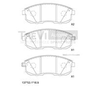 PF1392 Kit pastiglie freno, Freno a disco Trevi Automotive
