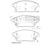 PF1442 Kit pastiglie freno, Freno a disco Trevi Automotive