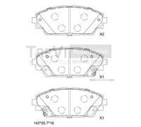 PF1490 Kit pastiglie freno, Freno a disco Trevi Automotive
