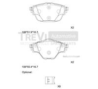 PF1522 Kit pastiglie freno, Freno a disco Trevi Automotive
