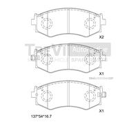 PF1554 Kit pastiglie freno, Freno a disco Trevi Automotive