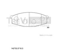 PF1560 Kit pastiglie freno, Freno a disco Trevi Automotive