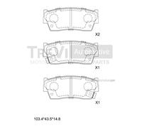 PF1568 Kit pastiglie freno, Freno a disco Trevi Automotive