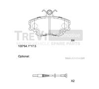 PF1590 Kit pastiglie freno, Freno a disco Trevi Automotive