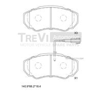 PF1628 Kit pastiglie freno, Freno a disco Trevi Automotive