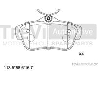 PF1642 Kit pastiglie freno, Freno a disco Trevi Automotive