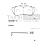 PF1646 Kit pastiglie freno, Freno a disco Trevi Automotive