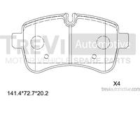 PF1657 Kit pastiglie freno, Freno a disco Trevi Automotive