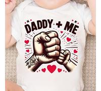 PFCTX5050 Body a per Bambine e Bambini Serie "Daddy + Me" Stampa Lettere, Tutina a Maniche Corte per Neonati, Perfetta per l'Outdoor