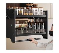 PFDHK Mobiletto Portaoggetti A Scomparsa, Ripiano Scorrevole Resistente A 2 Livelli, Capacità Di Carico Di 30 Kg, Organizer Da Cucina Salvaspazio For Spezie E Stoviglie.(600mm cabinet)