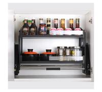 PFDHK Organizer For Mobiletto Estraibile A 2 Ripiani, Mobiletto Con Cassetti Estraibili, Cestello Portaoggetti For Dispensa, Salvaspazio, Capacità Di 30 Kg(700mm cabinet)