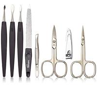 Pfeilring - Astuccio per manicure, 8 pezzi, con tagliaunghie, colore: marrone scuro