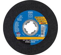 PFERD 10 dischi da taglio dritti, 125 x 1,0 mm, X-Lock (22,23 mm), PSF STEELOX, 69198289, per un cambio rapido e confortevole degli attrezzi
