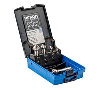 PFERD 25202156 HSS-E Co5 - Set di 5 punte per svasatura coniche, Ø 6,3-25,0 mm, DIN 335 C, per svasare viti a 90°