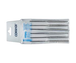 PFERD 6 pezzi, 12332144 - Raspa svizzera 2, 140 mm, per lavori di raspa medio-fine in luoghi difficili da raggiungere, grigio; argento; blu