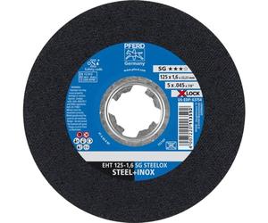 PFERD - Dischi da taglio X-LOCK, SG STEELOX, 125 mm, per un cambio rapido e comodo degli utensili, 61341123