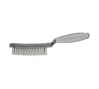 PFERD HBUP 43698007 - Spazzola a mano, 3 file, filo d'acciaio, diametro 0,40 cm, corpo in plastica e manico ergonomico