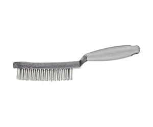 PFERD HBUP 43698007 - Spazzola a mano, 3 file, filo d'acciaio, diametro 0,40 cm, corpo in plastica e manico ergonomico