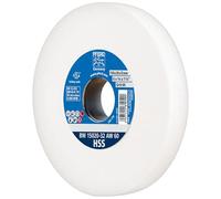 PFERD - Mola a disco, 150 x 20 x 32 mm, HSS, granulometria 60, corindone bianco, 39008424, per la lavorazione di acciai alto legati, con bussole di riduzione integrate 25/20/16 mm